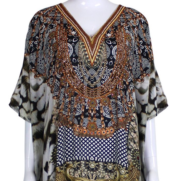 Animal Print Kaftan-Long Caftan Dress For Sale New - Picture 4 of 4